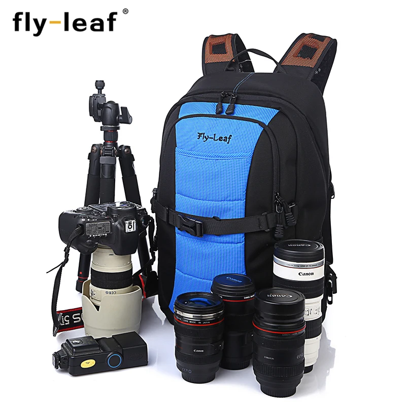

Flyleaf FL-360# DSLR Camera Bag High Quality Backpack Professional Anti-theft Outdoor Men Women Backpack For Canon/Nikon camera