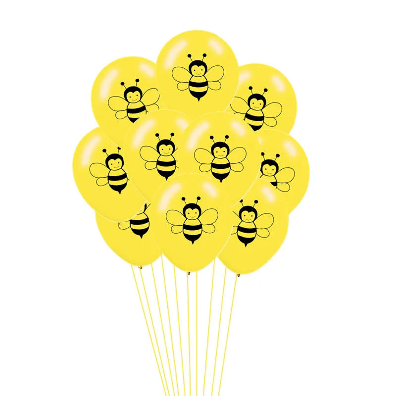 12 шт. латексные шары Angry Shark, украшения для дня рождения, Детские воздушные шары на день рождения, надувные игрушки 12 дюймов - Цвет: gold bee