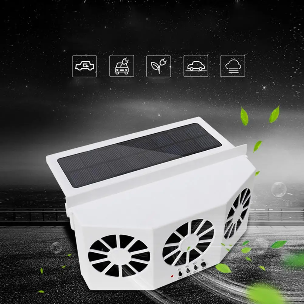 

Car Solar Powered Exhaust Ventilator 3 Cooler Fans Solar-powered Cooling Vent Exhaust Portable Safe Auto Fan High-power 3 Colors