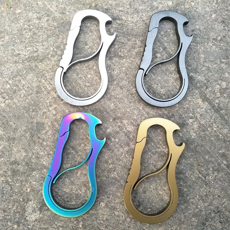 

Carabiners Buckles Snap Bottle Opener Hooks Quickdraws CNC Key Chain Holder EDC Outdoor Hiking Camping Multi Function Tool Steel