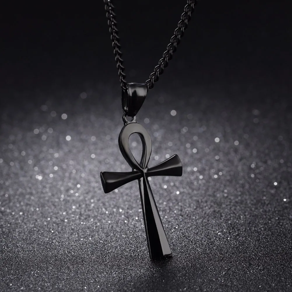 Religion Egyptian Ankh Crucifix Necklaces Cross Pendent Stainless Steel Symbol of Life Cross Necklaces Jewelry Gifts - Image 4