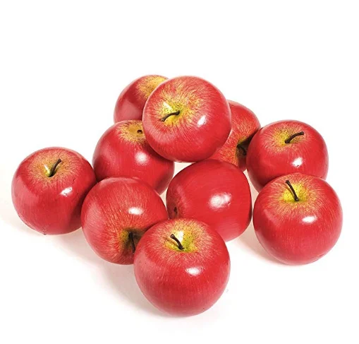 10Pcs Decorative Large Artificial Fake Red Apple Plastic Fruits Home Party Decor Colorful