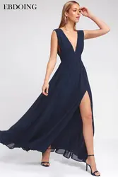 EBDOING очаровательное вечернее платье Robe de soiree 2019 высокое качество с плеча длинное строгое Платье Vestidos de festa