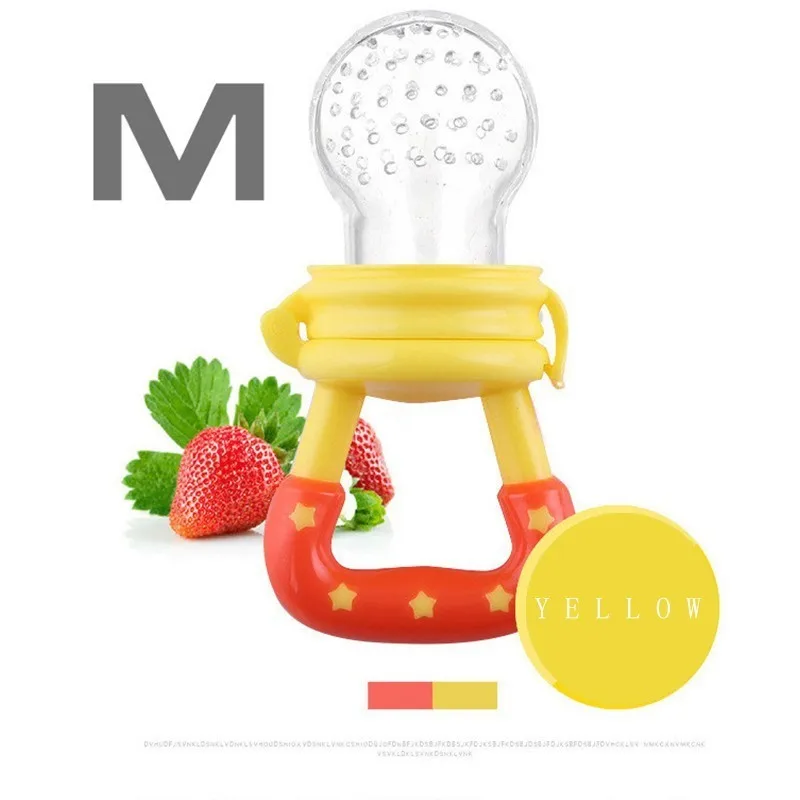 Yellow M Силиконовая детская соска; соска для младенцев; соска для малышей; соска для кормления фруктов - Цвет: Yellow M