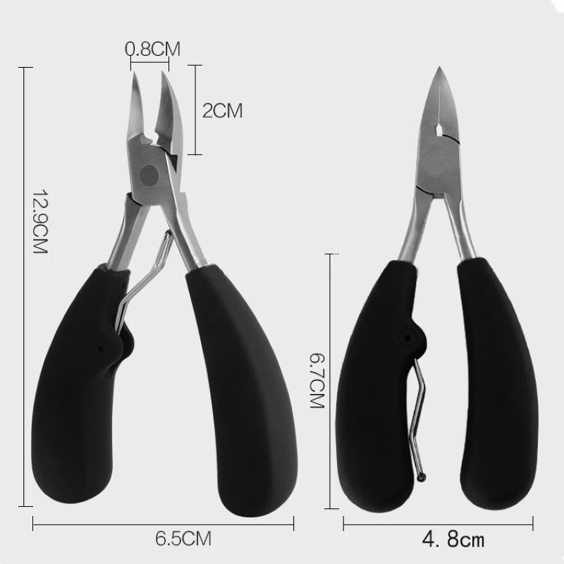 1pc Black Toe Nail Clippers Stainless Steel Toenail Nipper Clipper Cutter For Thick Ingrown Toenails