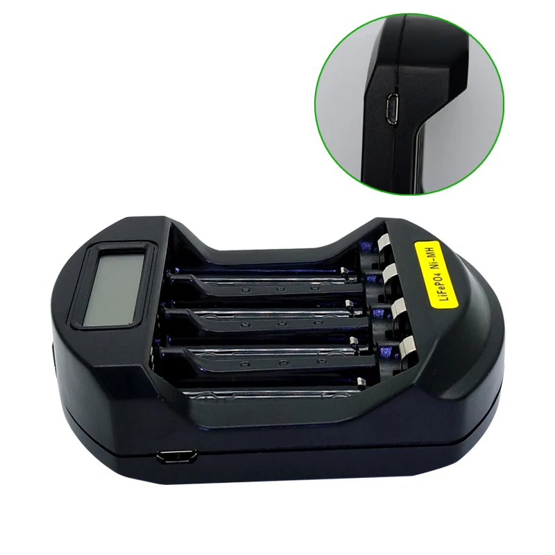 Original Soshine SC-C5 Intelligent Battery Charger with LCD & USB Input Smart Charger for LitePO4 14500 10440 NiMH AA AAA 