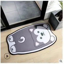 ins мультфильм животных моделирование домашний коврик, напольный ковер дома фланель двери ванной водонепроницаемый абсорбирующий коврик