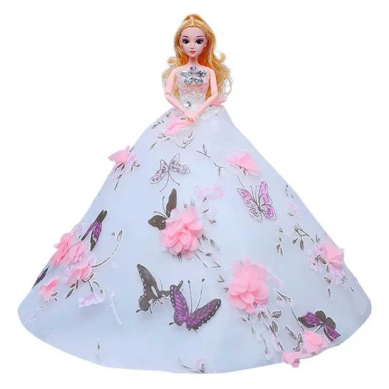 

Lace Wedding Dress Doll New Style Princess Clothes Toy Children Girl Kid Birthday Gift