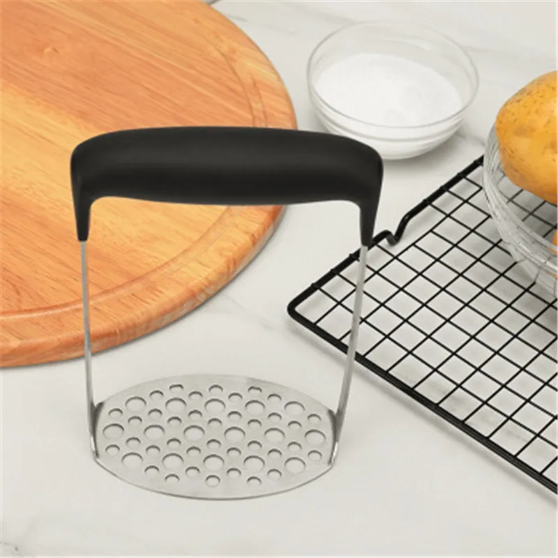Stainless Steel Potato Masher With Broad Mashing Plate For Smooth Mashed Potatoes Fruit Vegetable Tools Press Crusher (5)