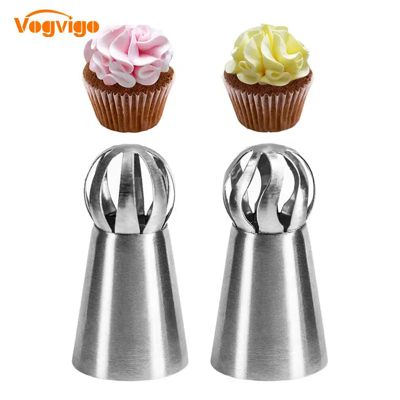 

VOGVIGO 2PCS 304 Stainless Steel Cake Decorating Tools DIY Russian Icing Nozzles Tips Confectionery Nozzles Pastry Nozzles Tools