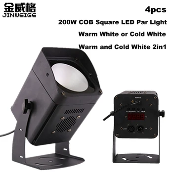 

Free Shipping 4pcs/lot New 200W COB Square LED Par Light DMX512 2CH Warm White/Cold White Warm and Cold White 2in1