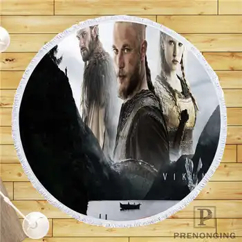 

Custom DIY Customized Microfiber Fabric Vikings (1) Round Beach Blanket Towel Printed on Demand 150cm #19-01-28-3-85