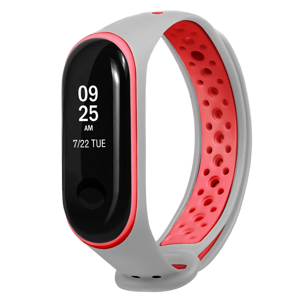 Спортивный ремешок для Xiaomi Mi Band 3 силиконовый браслет смарт часов