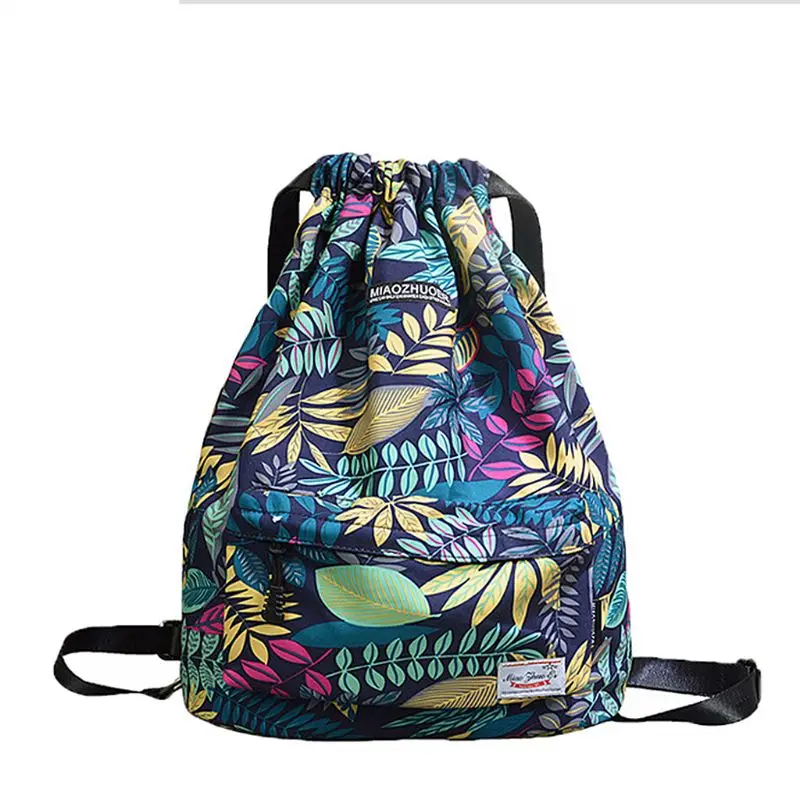 

High Quality Cinch Sack Swimming Bag Floral Storage Drawstring Backpack Beach Travel Gym Bags