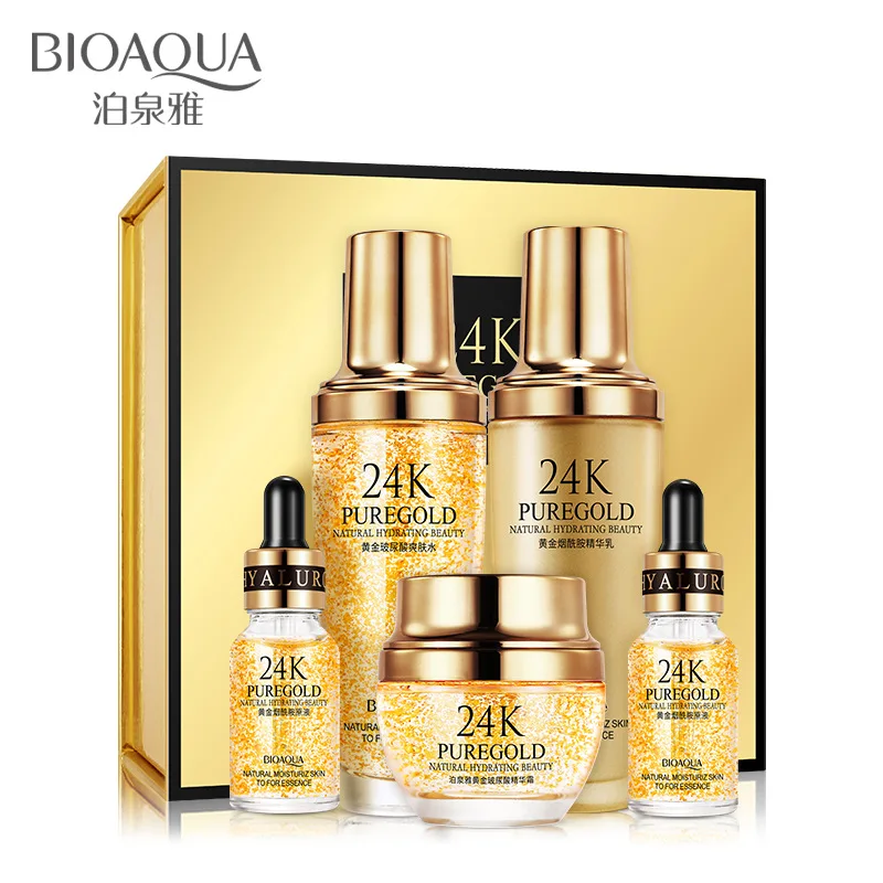 

BIOAQUA 24k Gold Gold Suit Hyaluronic Acid Set 24k Essence Set Box Moisturizing Skin Care Product Set