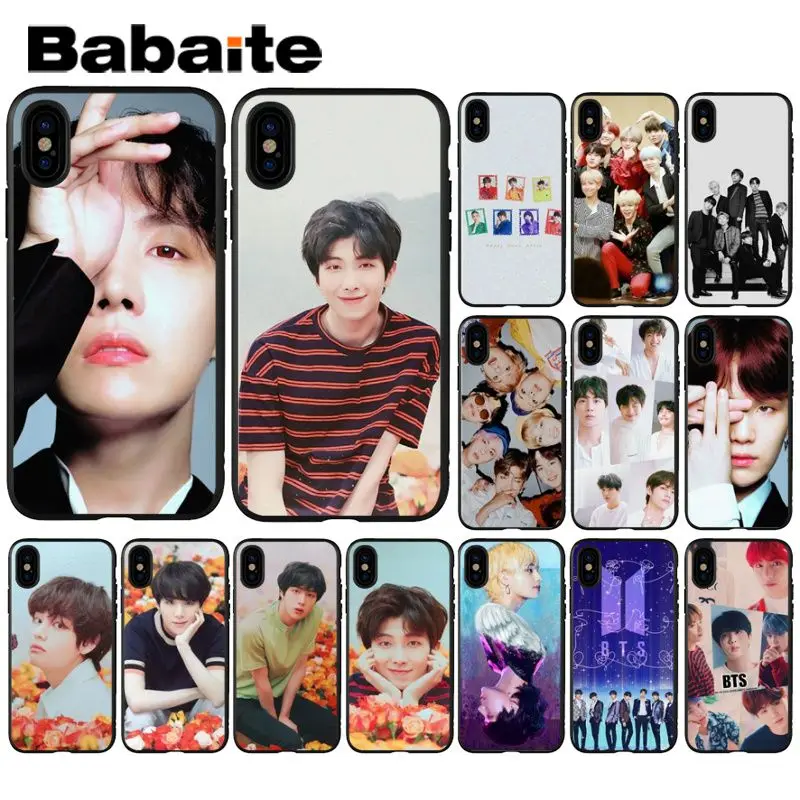 

Babaite Gentle BTS boys Soft Silicone TPU Phone Cover for iPhone X XS MAX 6 6S 7 7plus 8 8Plus 5 5S XR