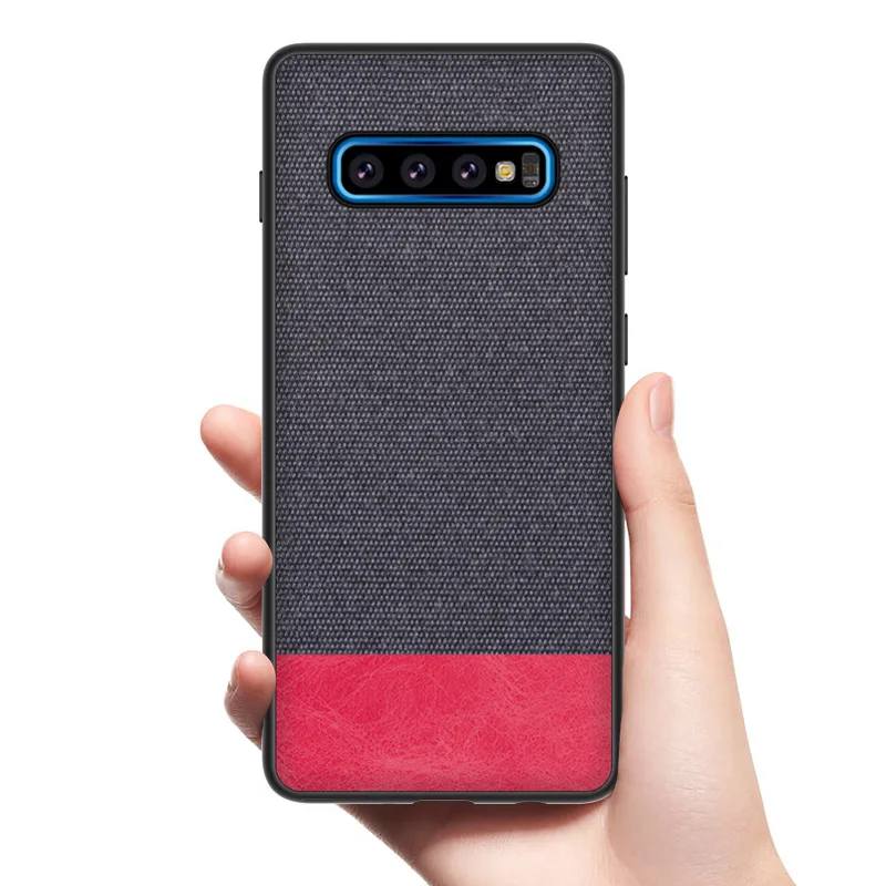 

For Samsung S10 Case Fabric PU Leather Galaxy S10 Case Canvas Cloth Vintage Phone Bag Cover For Samsung Galaxy S10 Plus S10e E