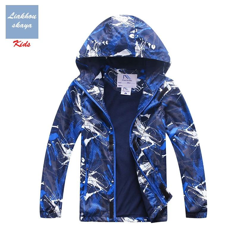 

Liakhouskaya Children's Windbreakers Water Proof Jacket For Boy Kids 2019 Spring Autumn Warm Teenagers Coat With Fleece Hoodies