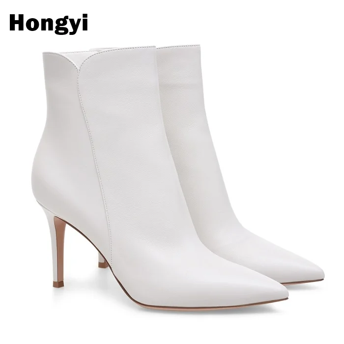 white pointy toe boots