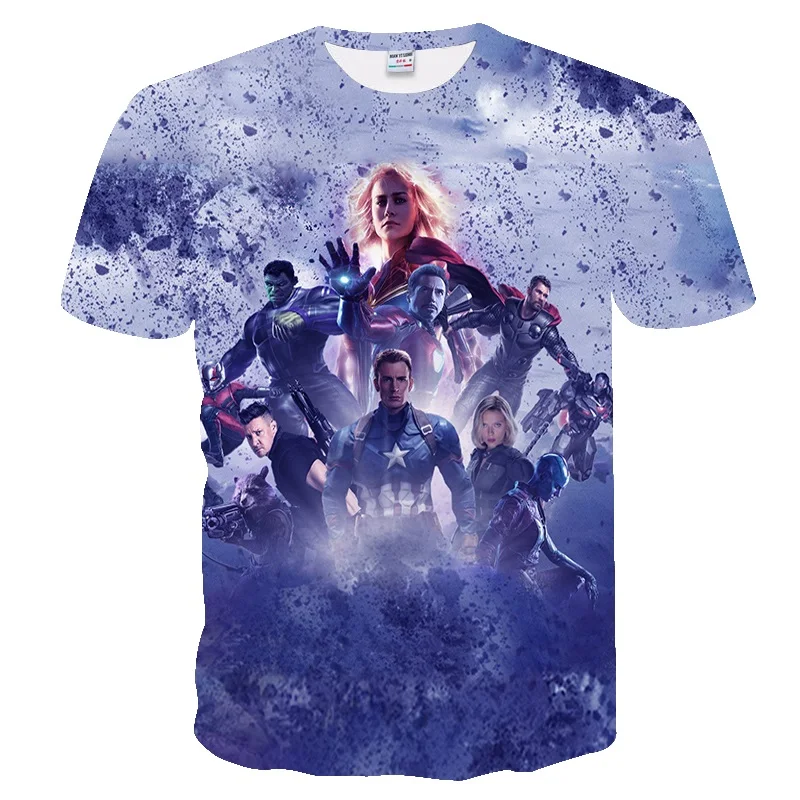 Новинка, футболка Marvel Avengers 4 final, футболка с 3d принтом супергероя Америки, футболка для косплея, Мужская Новая летняя модная футболка
