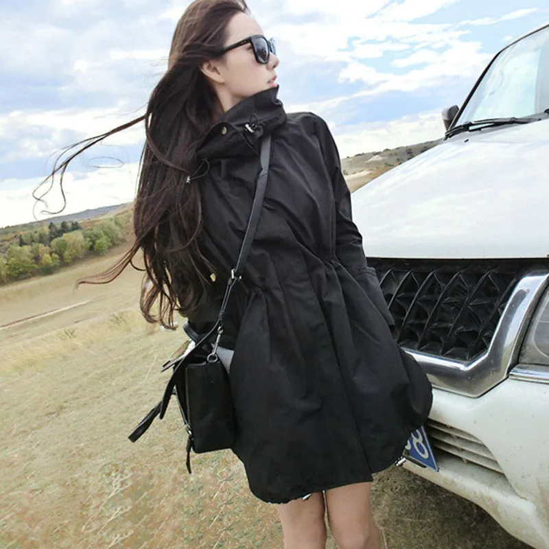 2017 Winter Women Trench Coats Overcoats Hooded Trench Thin Coat Female