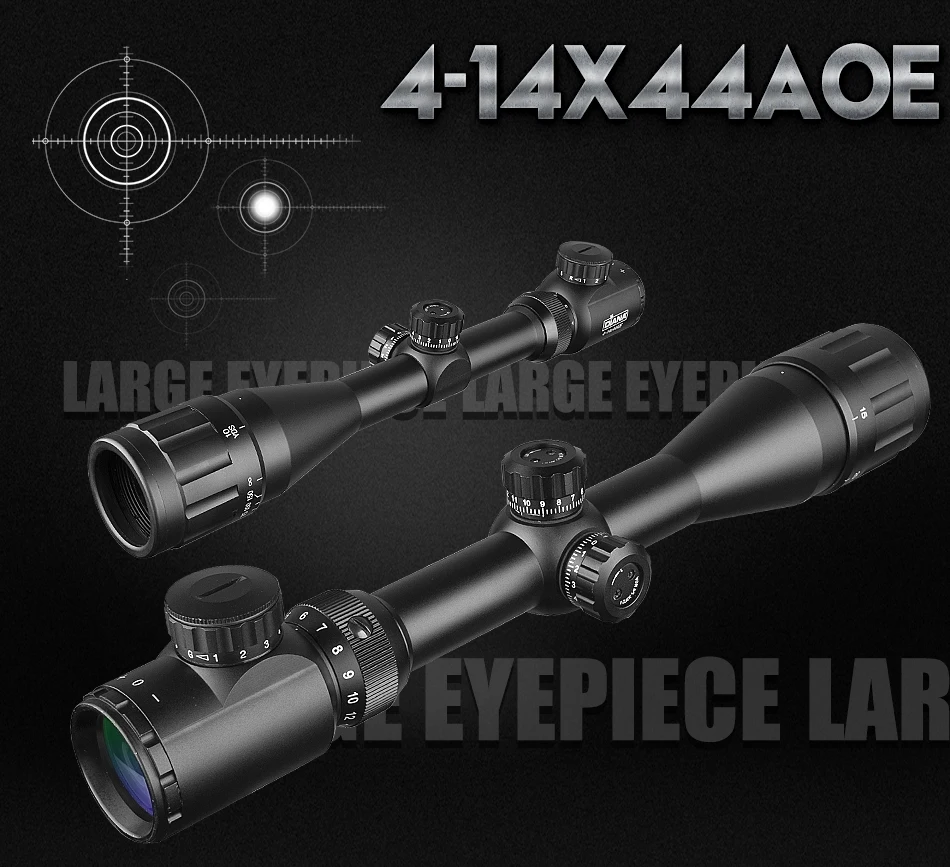 Scope para Atirador Armas de ar Diana Escopo Tático Óptica Cruz Vista Verde Vermelho Iluminado Riflescope Caça Rifle Comprimido 4-14x44 7 Cheap Lunetas Riflescopes