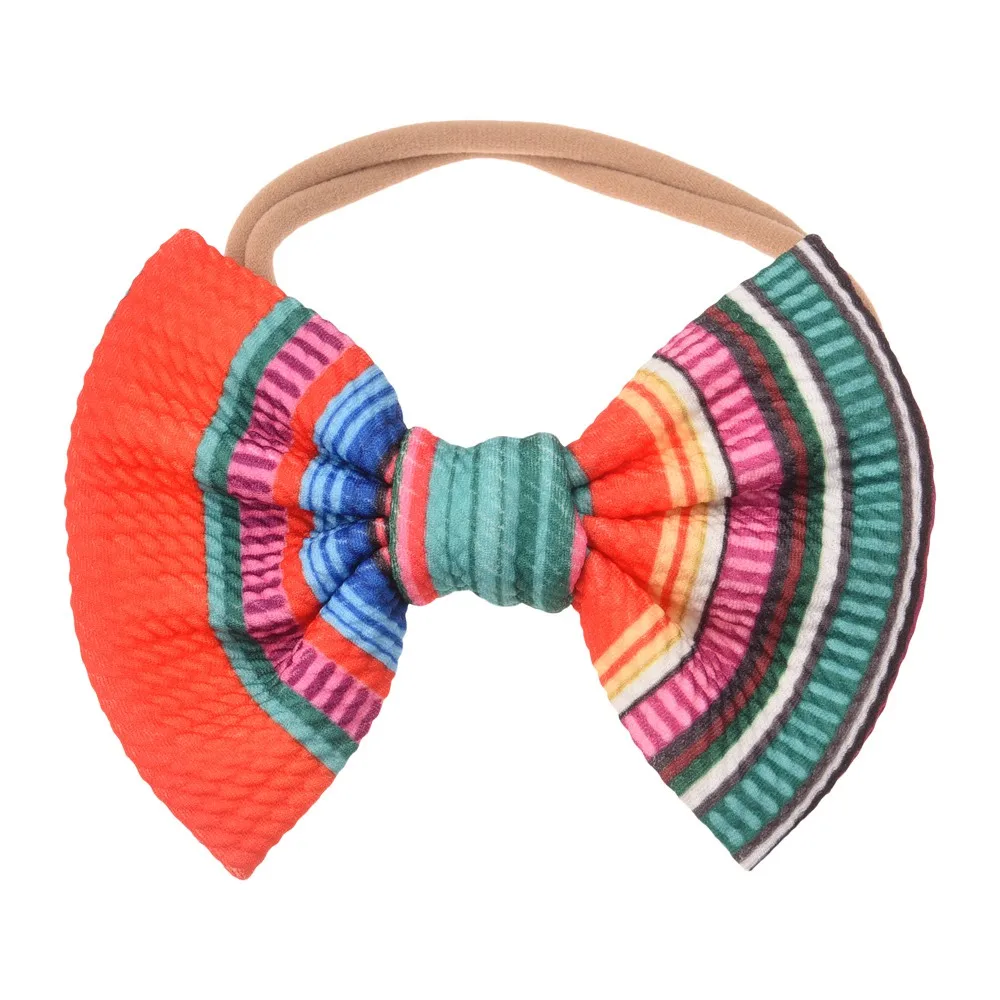 4PCS 12cm Bow Headbands Boutique Bow Knot With Nylon Headband Hair Accessories Fashion Headwear