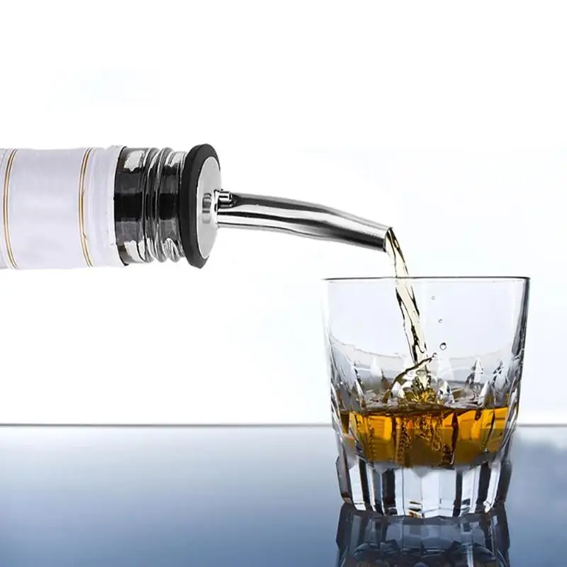 

1pc Portable Cocktail Whisks Olive Oil Pour Dispenser Stainless Steel Spout Glass Bottle Pourer Useful Bar Tools Cockrail Whisks