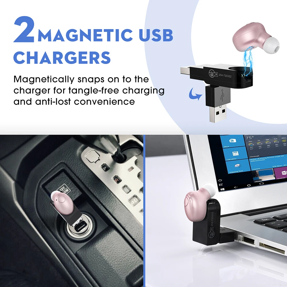 Mpow EM1 мини bluetooth наушники беспроводная гарнитура в ухо с микрофоном сумка для