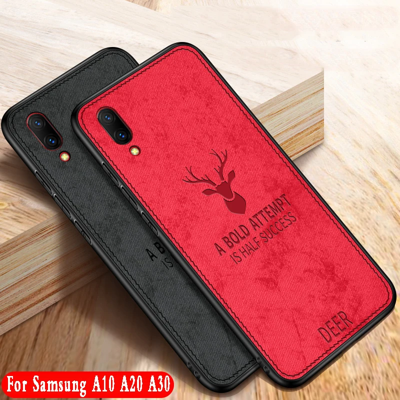 Чехол для Samsung Galaxy A10 тканевый кожаный чехол силиконовый мягкий Роскошный деловой