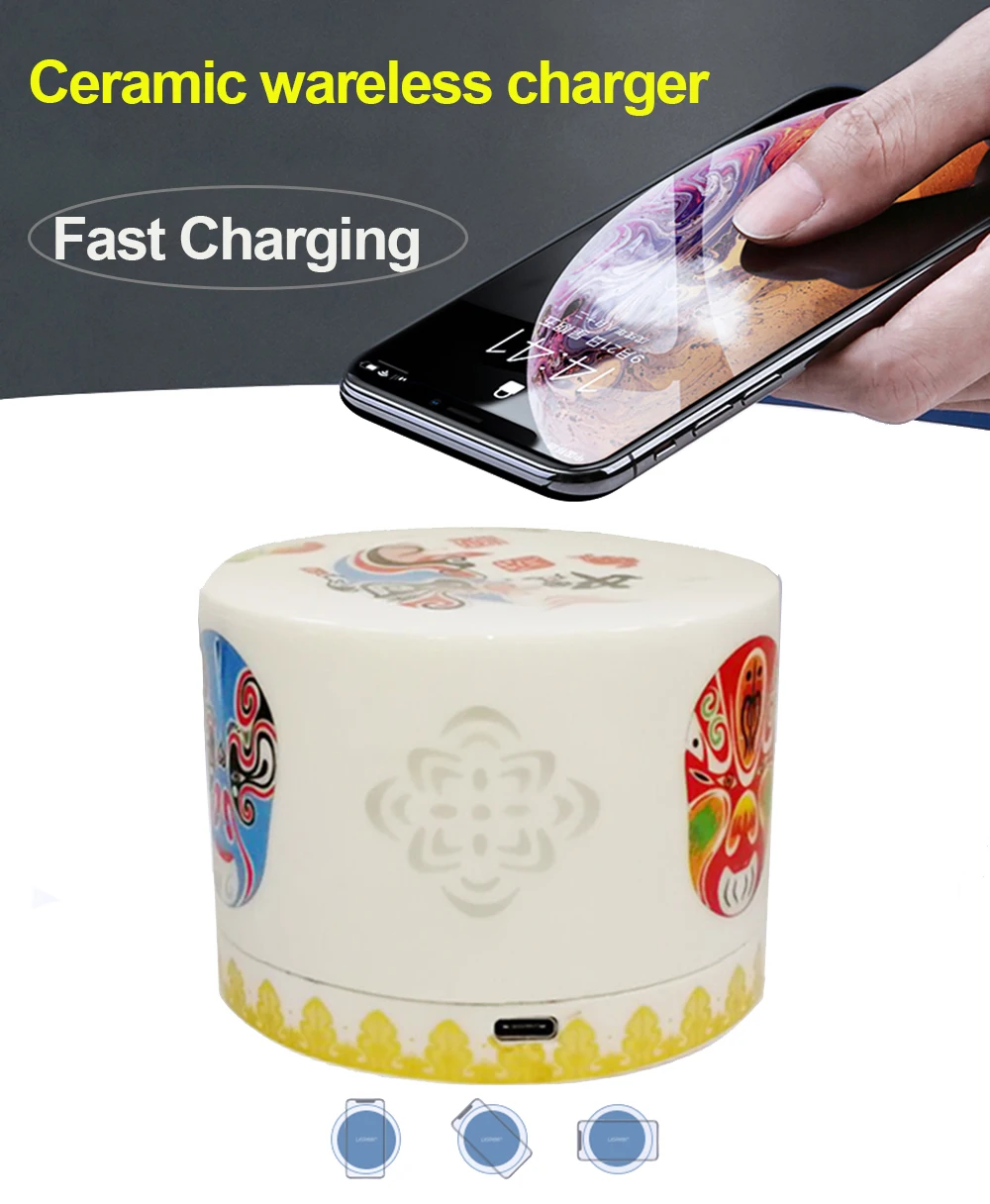 

Wireless Charger For iPhone X 8/8p/X for Samsung S7\S7Edge\Note5/S6 Edge\Note8\S7\S8 Fast Wirless charging Ceramic gift