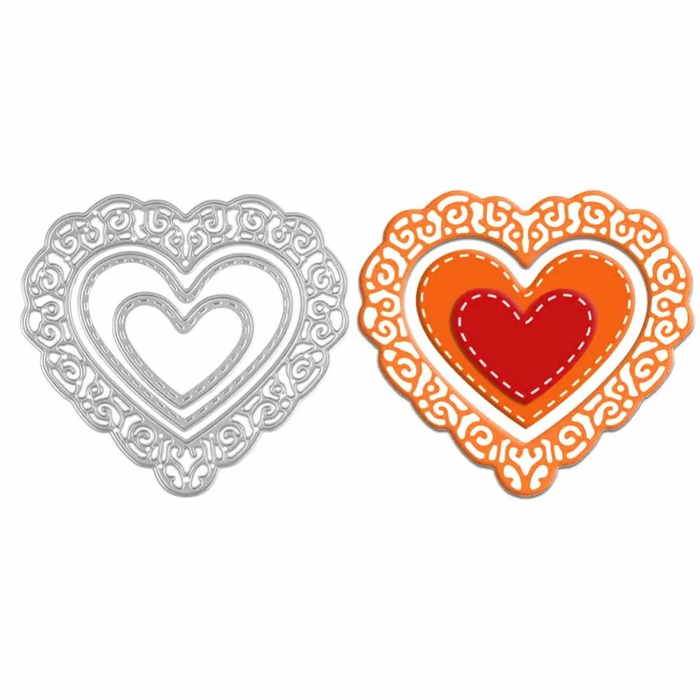 JX-LCLYL 3pcs heart flower DIY knife molding  knife mold carbon steel die cutting