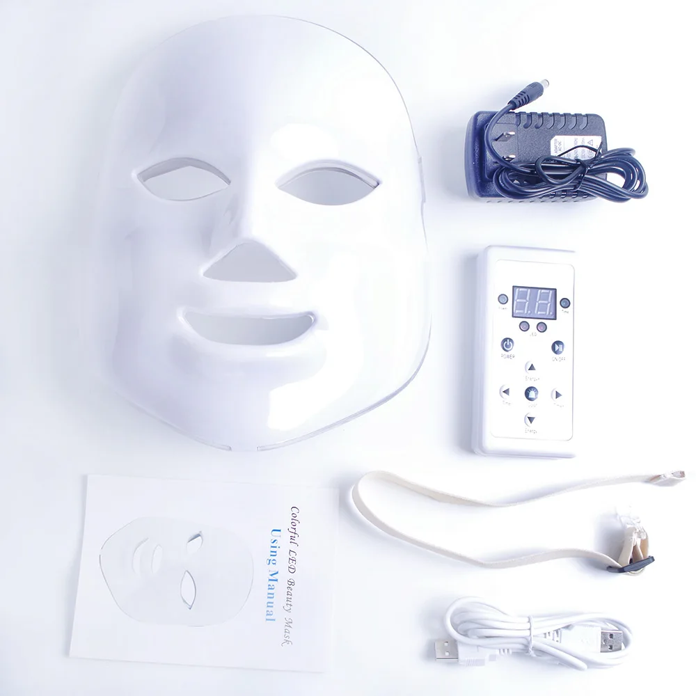 7 Colors Beauty Therapy Photon LED Facial Mask Light Skin Care Rejuvenation Wrinkle Acne Removal Face