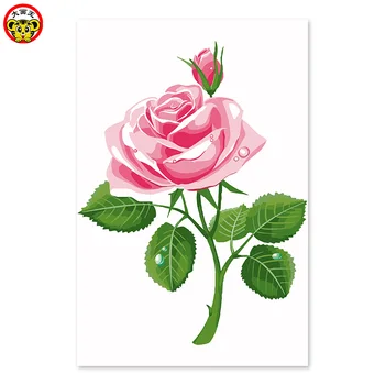

painting by numbers art paint by number Digital painting rose love China classical hand coloring background decorative wall pain
