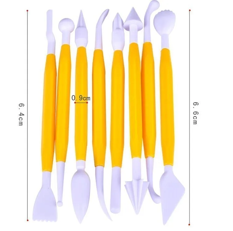 Помадка торт украшения Цветок Sugarcraft Инструменты моделирования Глина наконечник набор инструментов 5 стиль на выбор 16 узоров(8 шт./компл