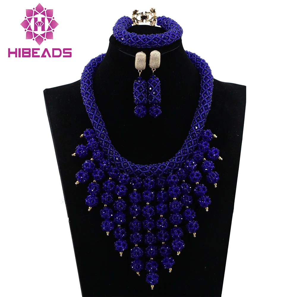 Aliexpress.com : Buy Fashion Royal Blue Wedding Bib Statement Crystal