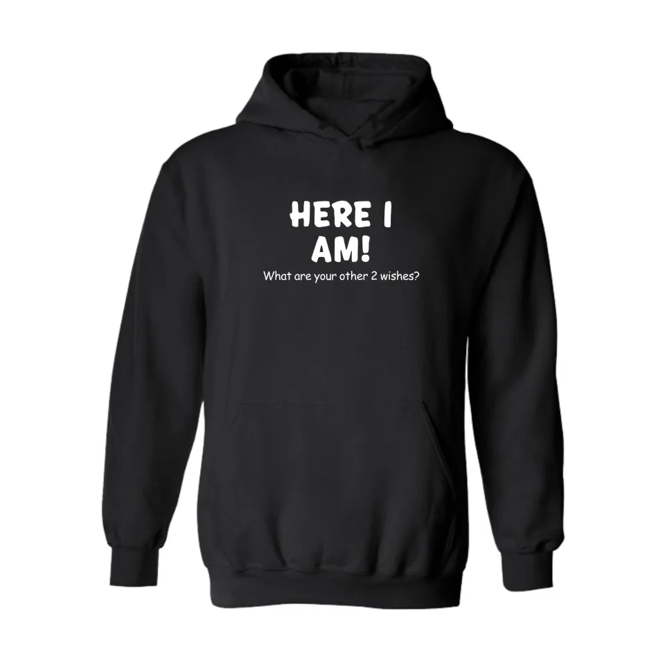 Slogan Here I Am Hooded Hoodies And Sweatshirts For Couples Autumn Black Mens Hoodies And Sweatshirts Hip Hop Fashion Clothes