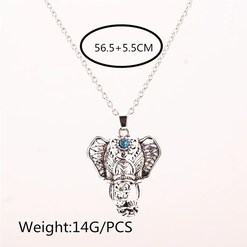 Fashion 1pc Retro Ethnic Bohemian Silver Elephant Pendant Charming Necklace Boho Style Gift