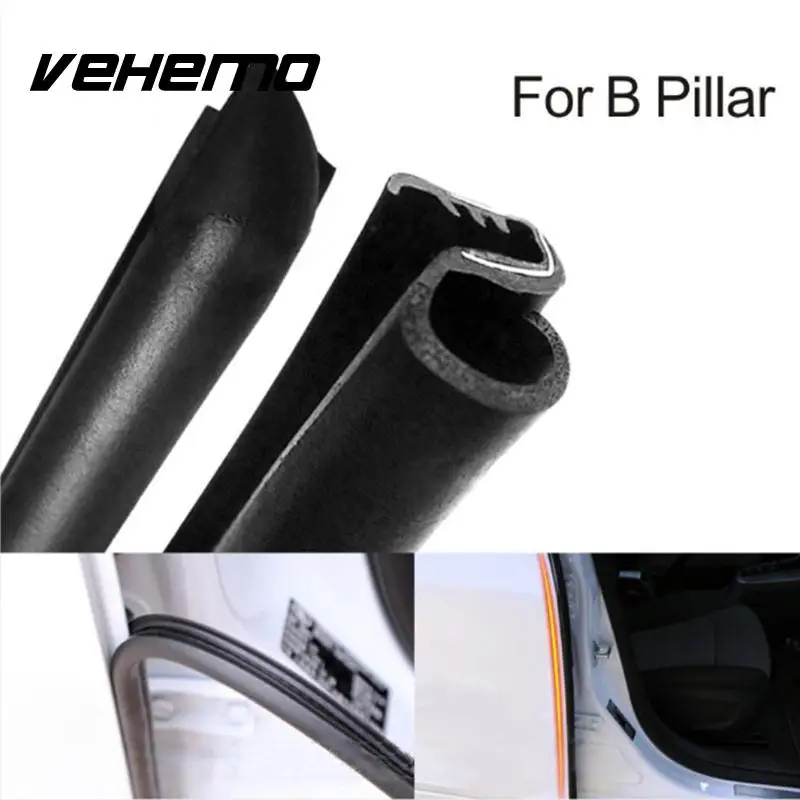 

Vehemo 2Pcs/Lot Car Sound Insulation Rubber Sealing Strip For B Pillar Noise Windproof Door Rubber Seal Strip Car Styling