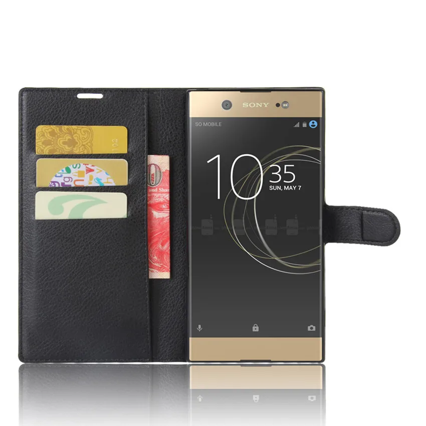 Флип чехол для Sony Xperia XA1 Ultra кожаный телефона бумажник с подставкой флип