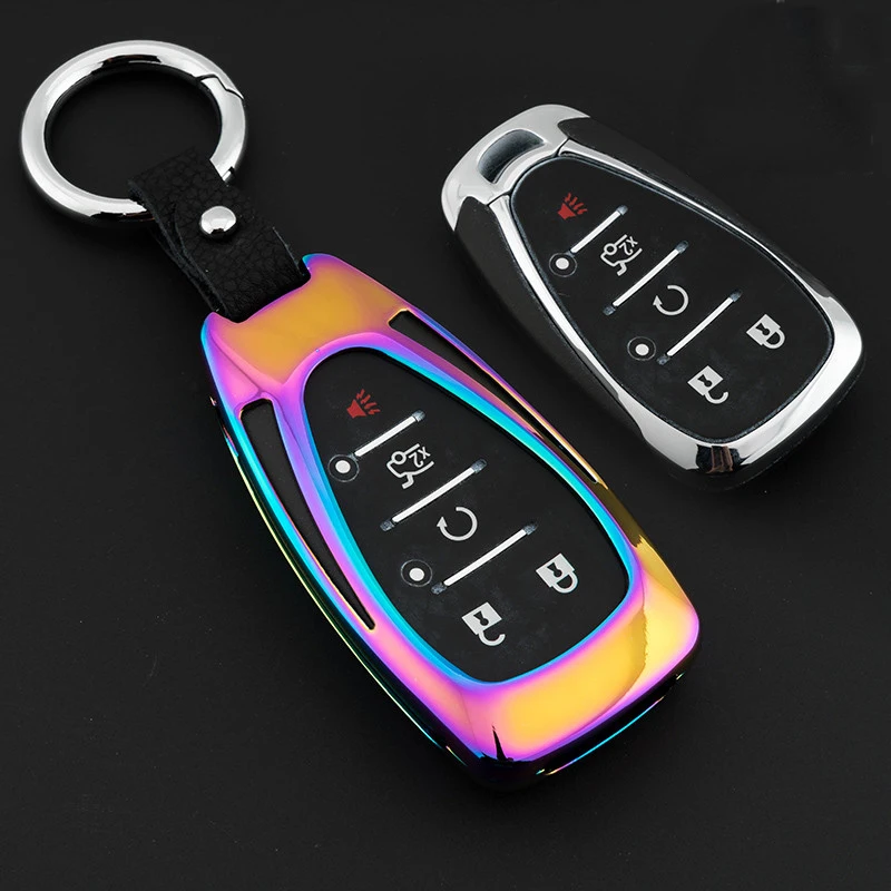 5Buttons-Zinc-Alloy-Leather-Smart-Car-Key-Cover-Case-Shell-Protector-FOB-For-Chevrolet-2016-2017