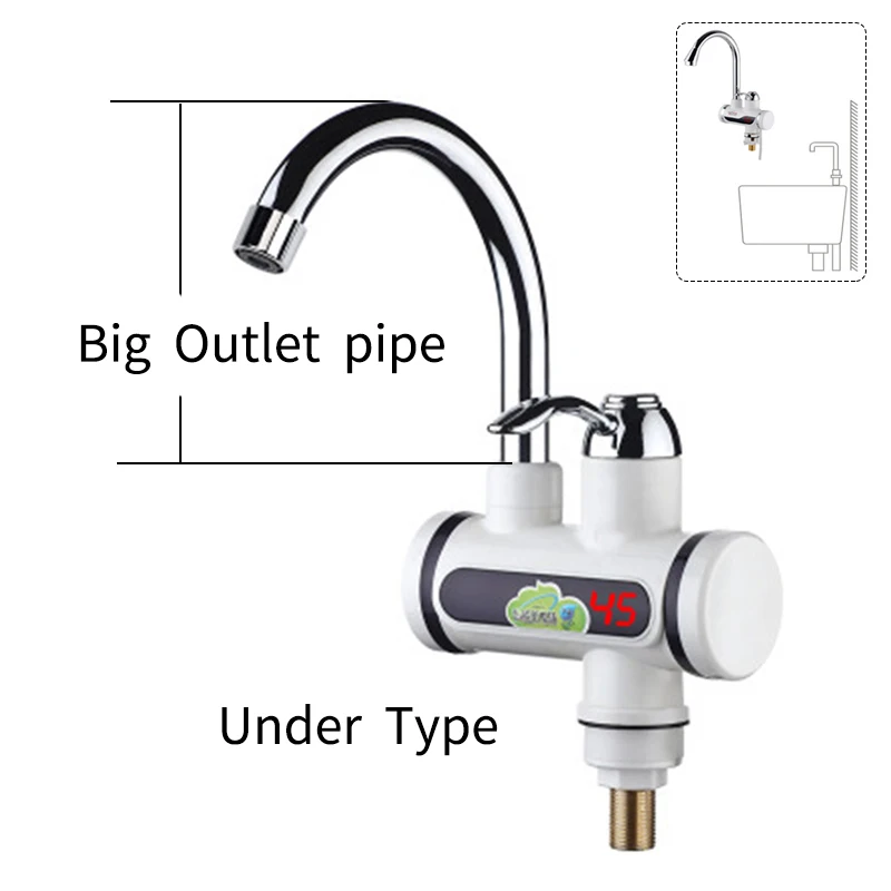Instant Tankless Electric Hot Water Heater Faucet Bathroom Or Kitchen Instant Heating Tap Water Heater Tap With LED