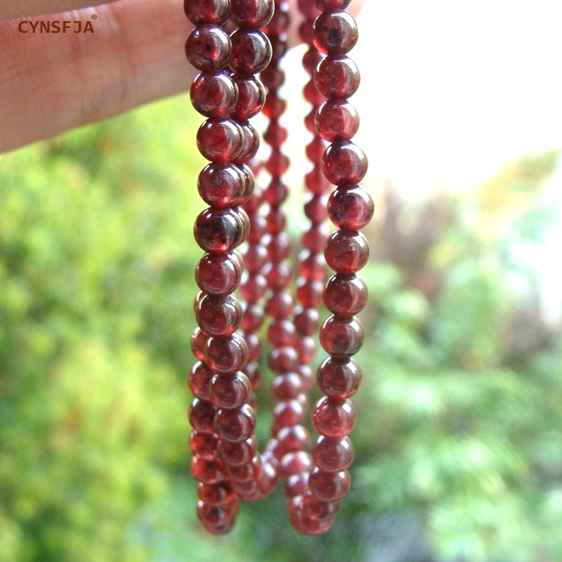 

Certified Natural Garnet Stone Bangles Dark Red Beads Bracelets 5mm108pcs High Quality Wonderful Birthday Gifts On Sale