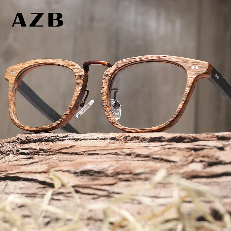 Новая деревянная оправа для очков от близорукости AZB мужчин и женщин деревянные