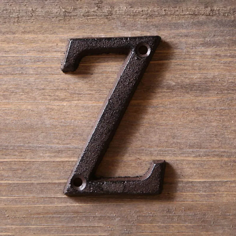 

Metal Letters Numbers Cast Iron Decoration House Sign Doorplate DIY Cafe Wall Drop Shipping