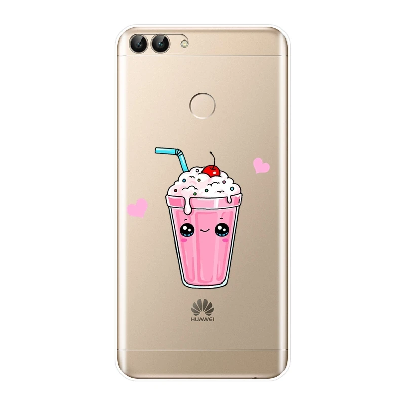 Силиконовый чехол для телефона Huawei P20 Lite Pro P9 P10 Plus P Smart Ice Cream Drink Soft Back Cover For P8 Mini