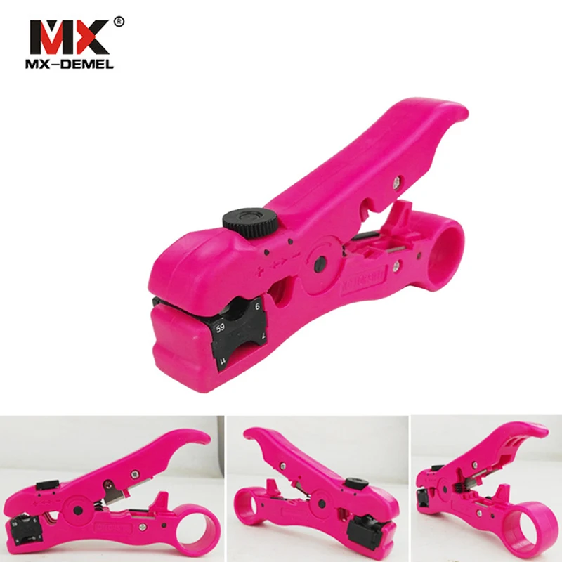 MX-DEMEL Automatic Cable Wire Stripper Electric Stripping Tools for UTPSTP RG59 RG6 RG7 RG11 Multi-functional Cutter Striper (8)