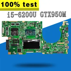K501UX материнская плата для ноутбука ASUS K501UX K501UB K501U K501 тесте mainboard оригинальный DDR4 4g Оперативная память I5-6200U GTX950M EDP
