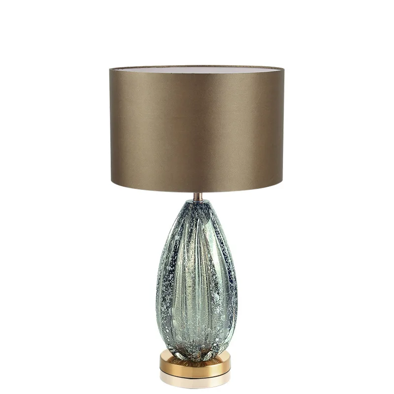 

American Colored Glass Table Lamp Gray Green Crystale Table Lamps for Living Room Study Room Indoor Lighting LED Table Lamp
