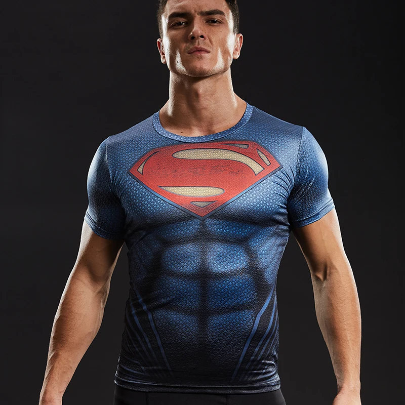 

Superman 3D Printed T shirts Men Compression Shirts Brand New Fashion Cosplay Short Sleeve Tops For Male Slim Fitness Clothes